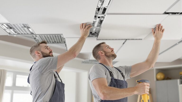 comment poser plafond suspendu