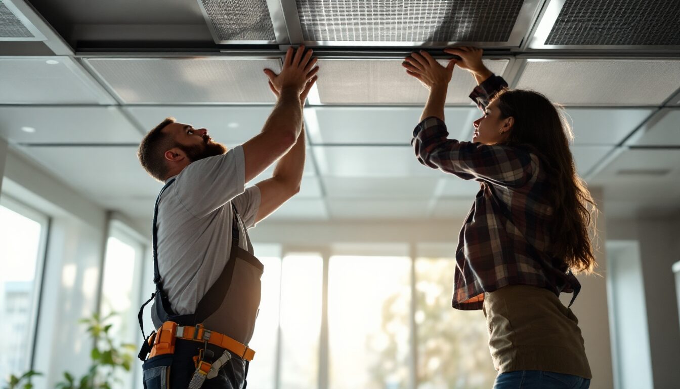 comment poser plafond suspendu